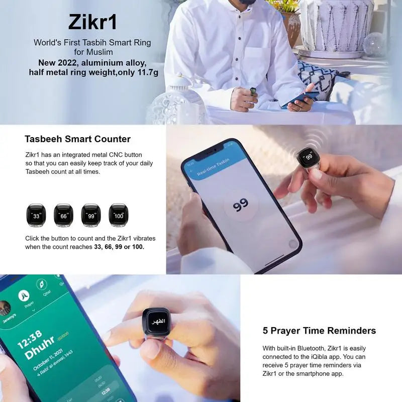 iQibla Zikr Lite Smart Ring Tasbih